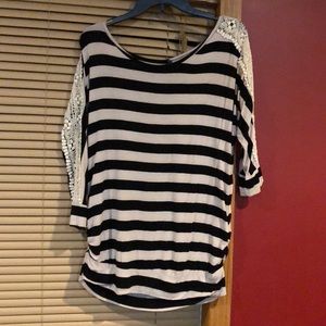 Striped maternity blouse